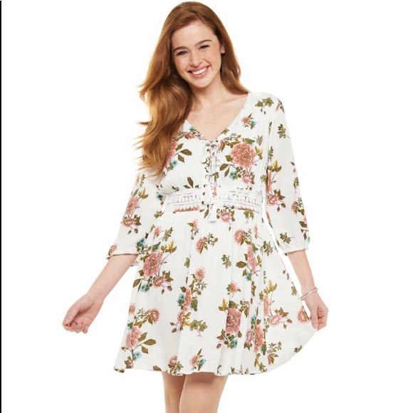 American Rag Dresses & Skirts - AMERICAN RAG NEW Boho 3/4 Sleeve Mini Dress